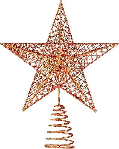 Miniatura 27 de BinaryABC Estrella para árbol de Navidad, adornos brillantes para decoración del árbol de Navidad, 7.9 in (plateado)