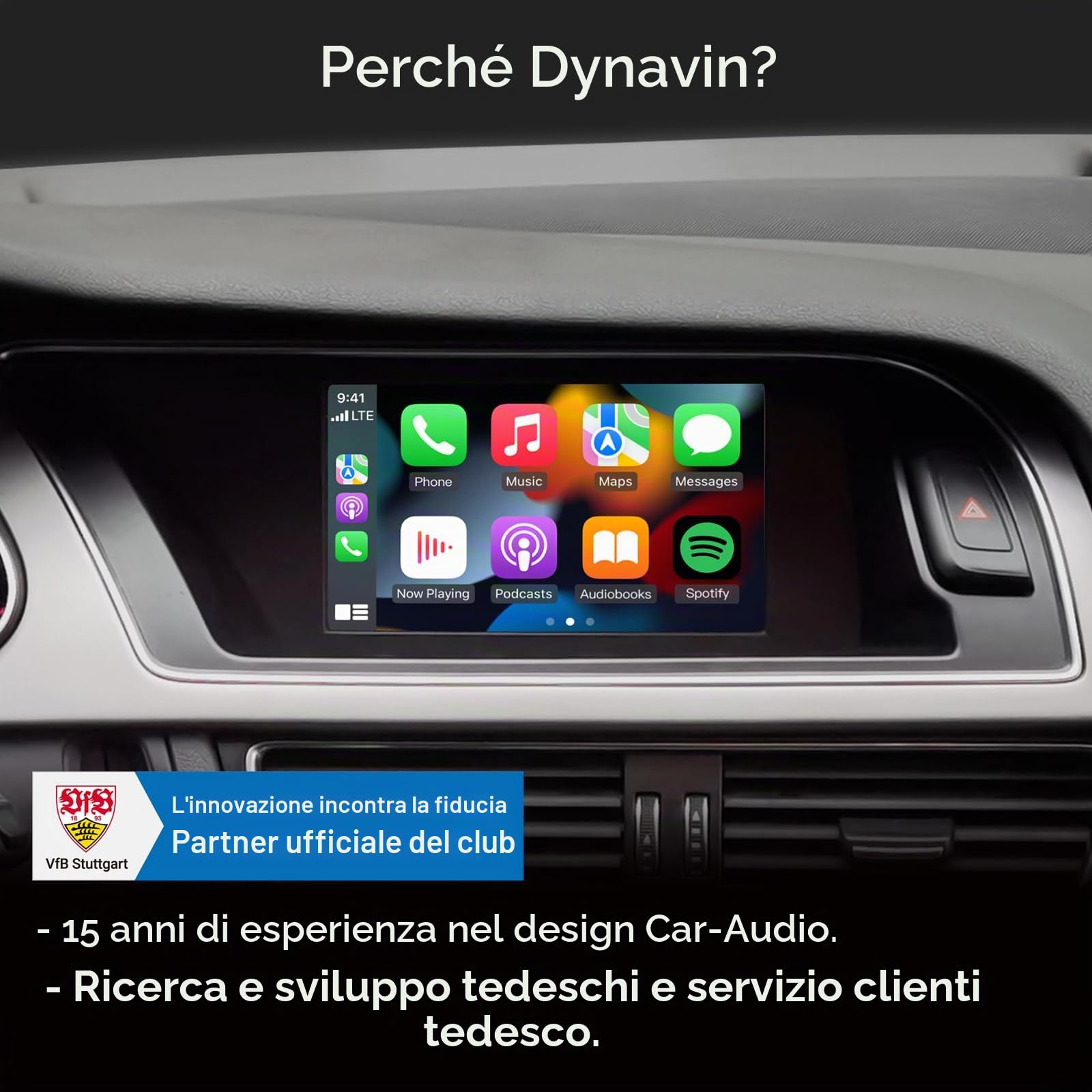 DYNAVIN Android Autoradio Navigatore per Audi A4 A5 Q5 S4 S5 con radio Concert/Symphony, 6,5" con Wireless CarPlay e Android Auto | Head-up Display | Dab+ Radio: D9-DMI Ultra Flex
