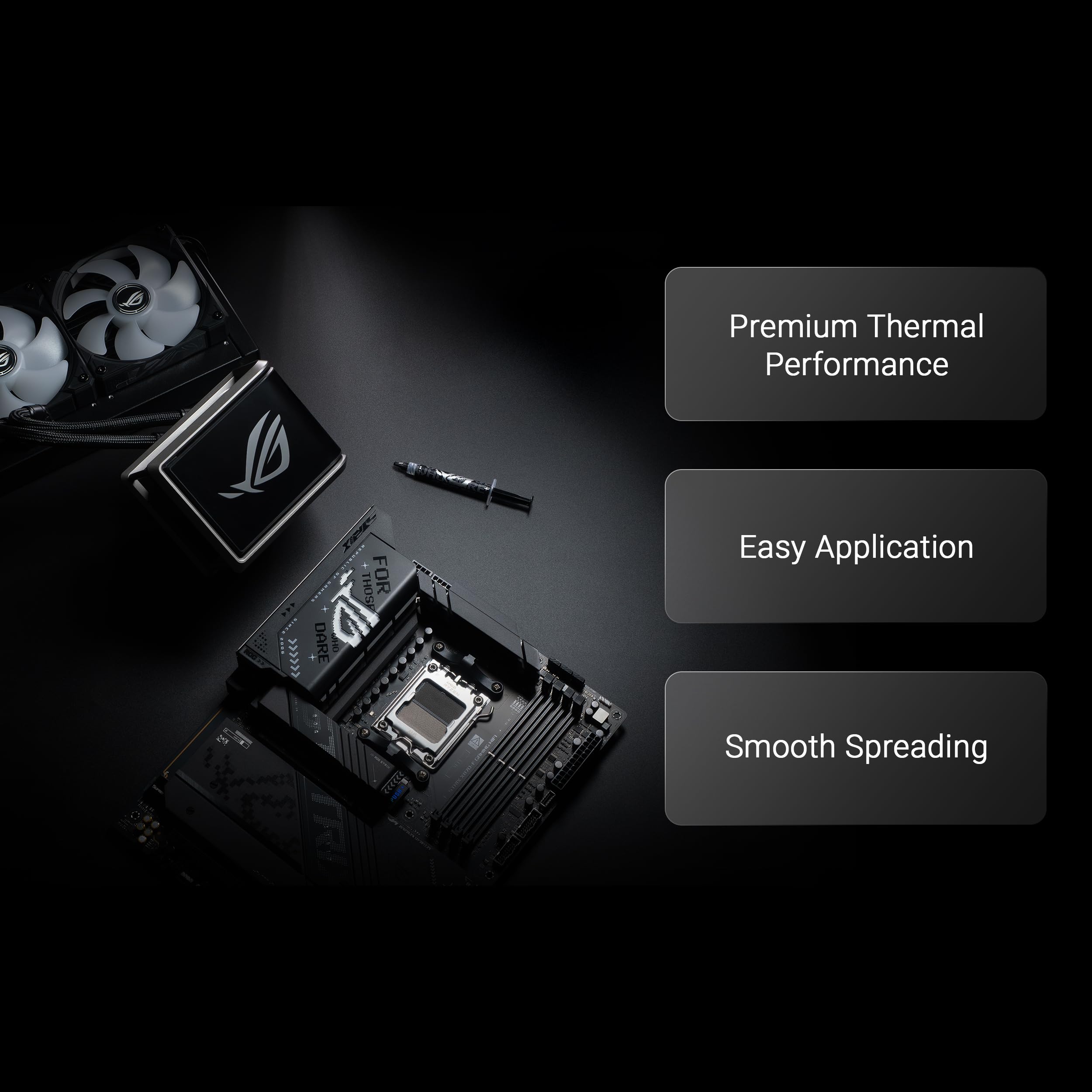 ASUS ROG STRIX RG-05, Pasta Termica ad Alte Prestazioni, Grande Conduttività e Spalmabilità, Completo Riempimento dello Spazio tra CPU e Dissipatore, Compatibile con Processori Intel e AMD