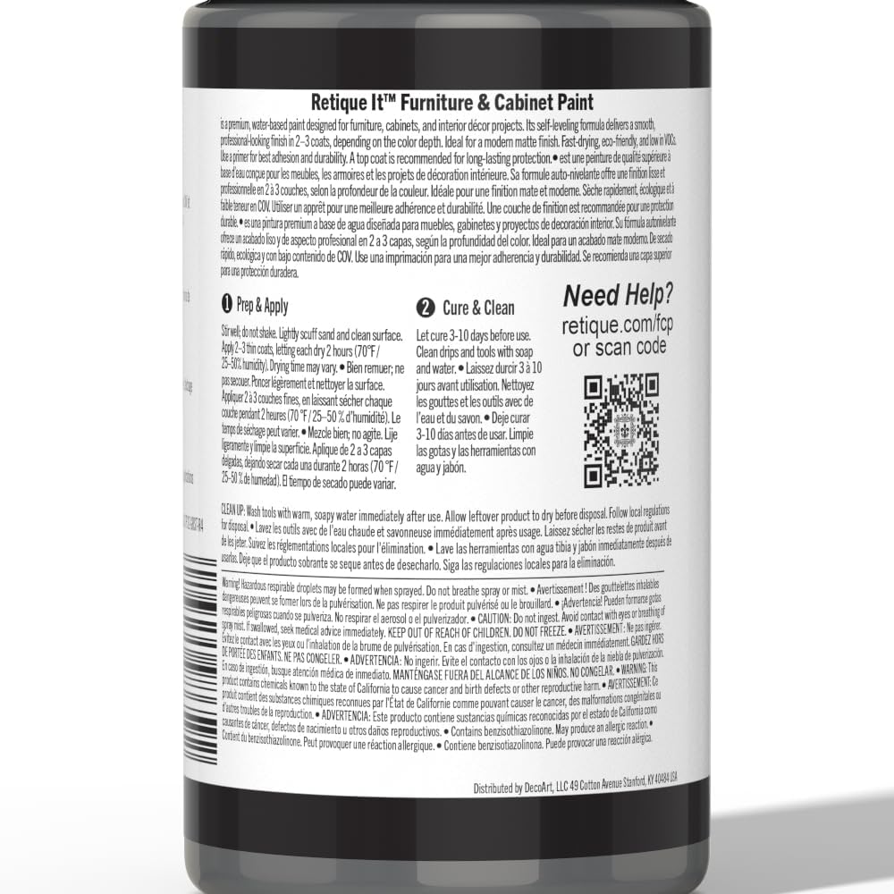 Retique It Chalk Furniture Paint, 32 Fl Oz (Pack of 1), 06 Greystone
