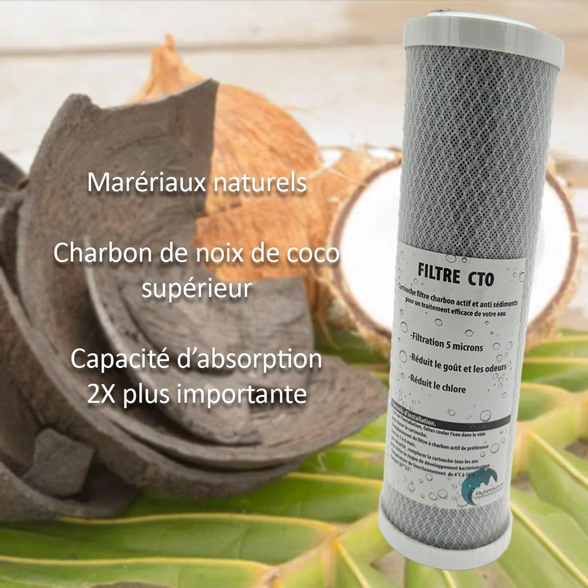 Depurazione Acqua Cartuccia Filtro Acqua Carbonio CTO 1 Micron - Compatibile Con Sistemi Sottolavello Filtro 1 Micron Sottolavello