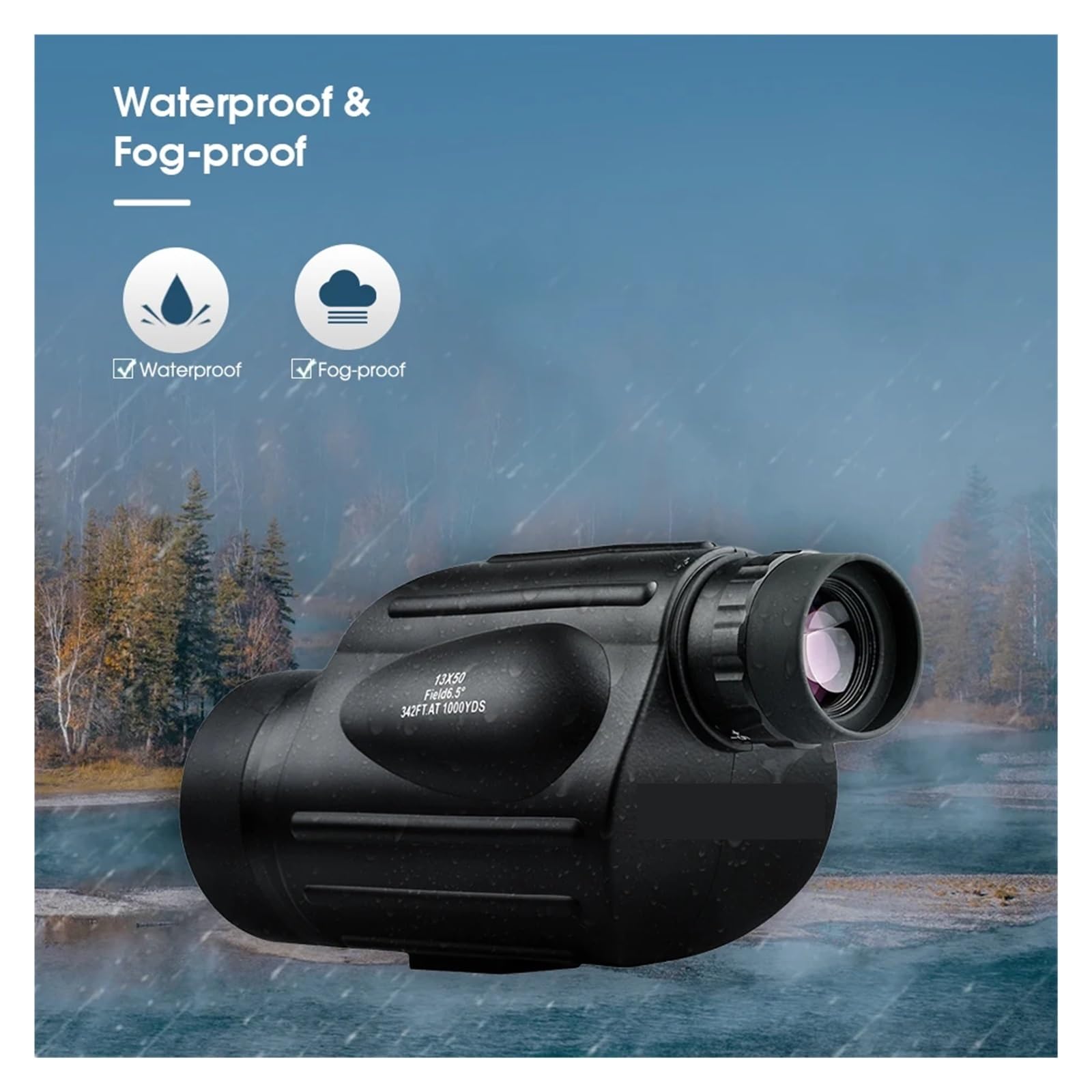 Teleskop 13x50 Wasserdichtes Und Beschlagfreies Monokular Mit Distanzabsehen for Wanderungen Bei Sportveranstaltungen Einfach Zu Bedienen(10-30X50)