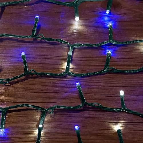 Miniatura 2 de WISD Guirnalda de luces de Navidad de 400 luces LED de 75 pies para interiores y exteriores, luces decorativas con enchufe para árbol de Navidad,
