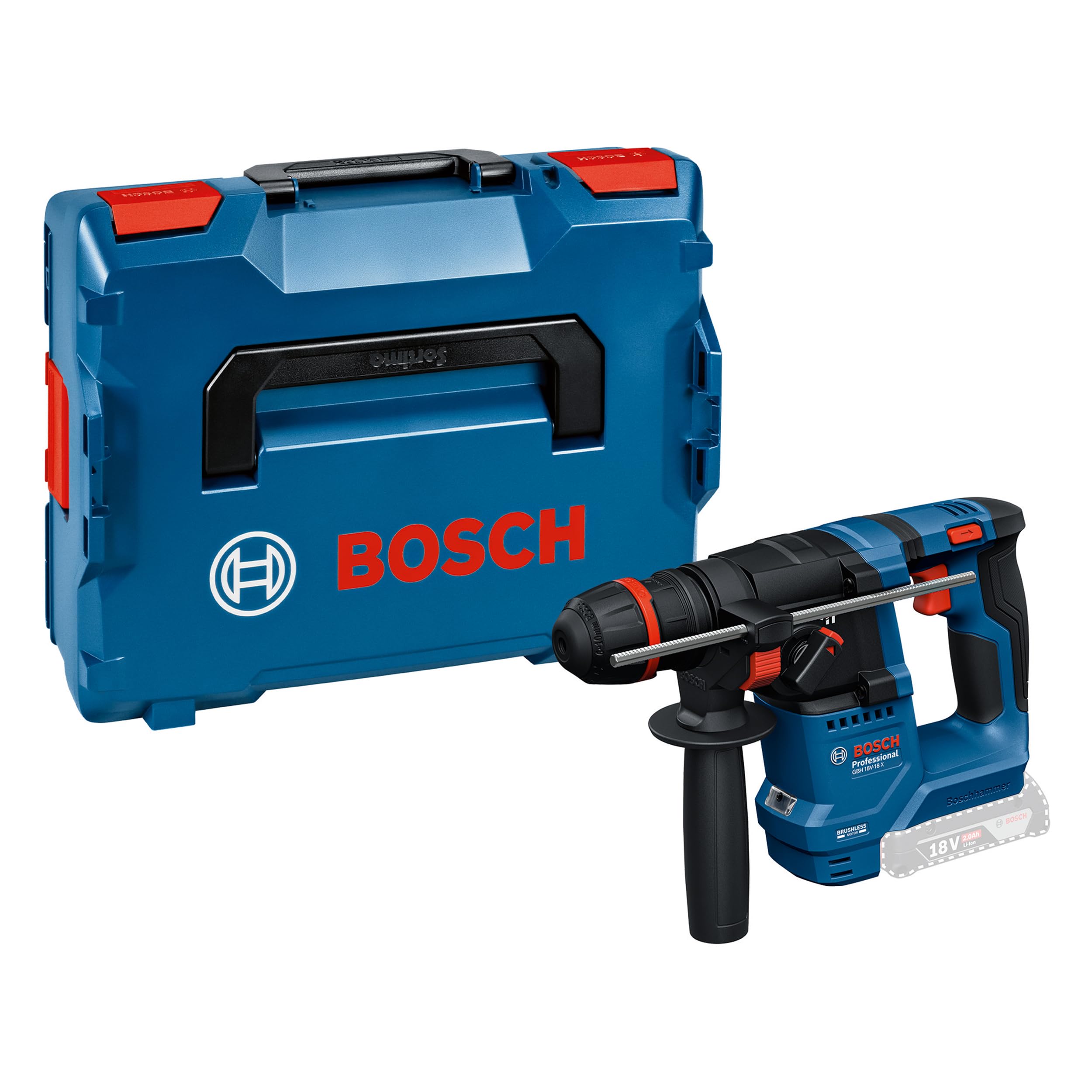Bosch Professional 18V System battery-powered hammer drill GBH 18V-18 X (ONECHUCK, incl. L-BOXX 136)