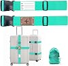 Luggage Straps Suitcase Belt Strap Green -2 Pack