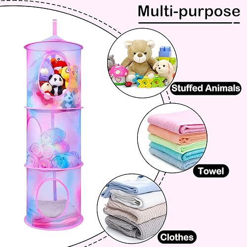 Miniatura 3 de Basumee Red de animales de peluche o hamaca para colgar animales de peluche, hamaca de red de juguetes para animales de peluche, hamaca de malla