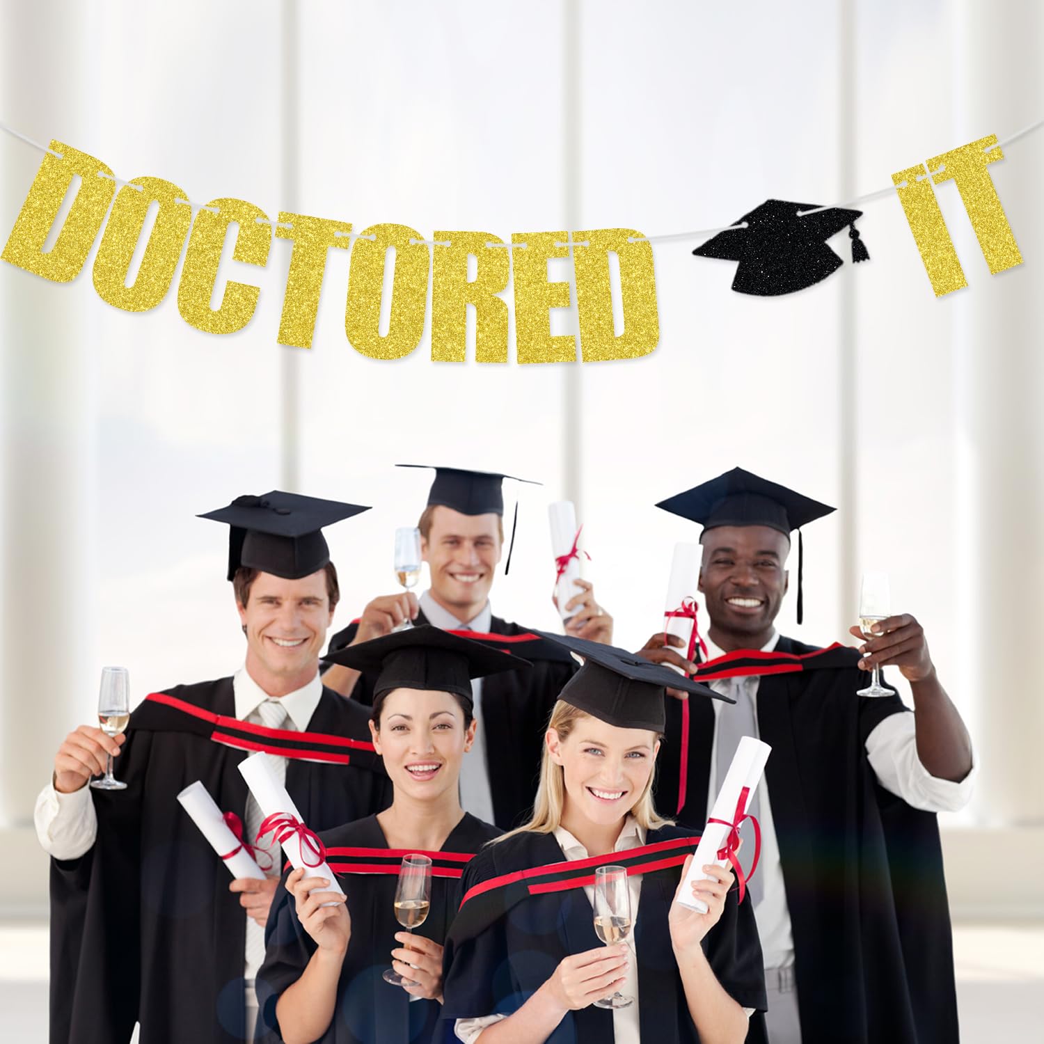 Doctored It Graduation Banner - Medical School Class Of 2025 Party Decor - View #3