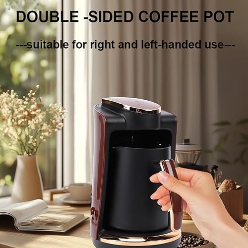 Miniatura 4 de Zunate Electric Turkish Greek Coffee Maker 550W, 250ML Single Cup Machine with Included Cup & Spoon for Home, Office, Travel Brewing