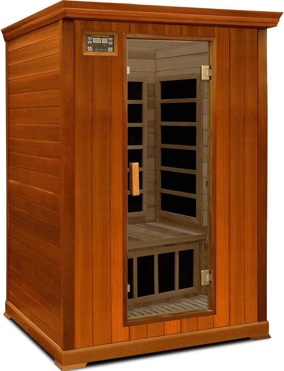 Crystal Sauna FWC200 ZeroEMF 2-Person Family Infrared Sauna in Red Cedar