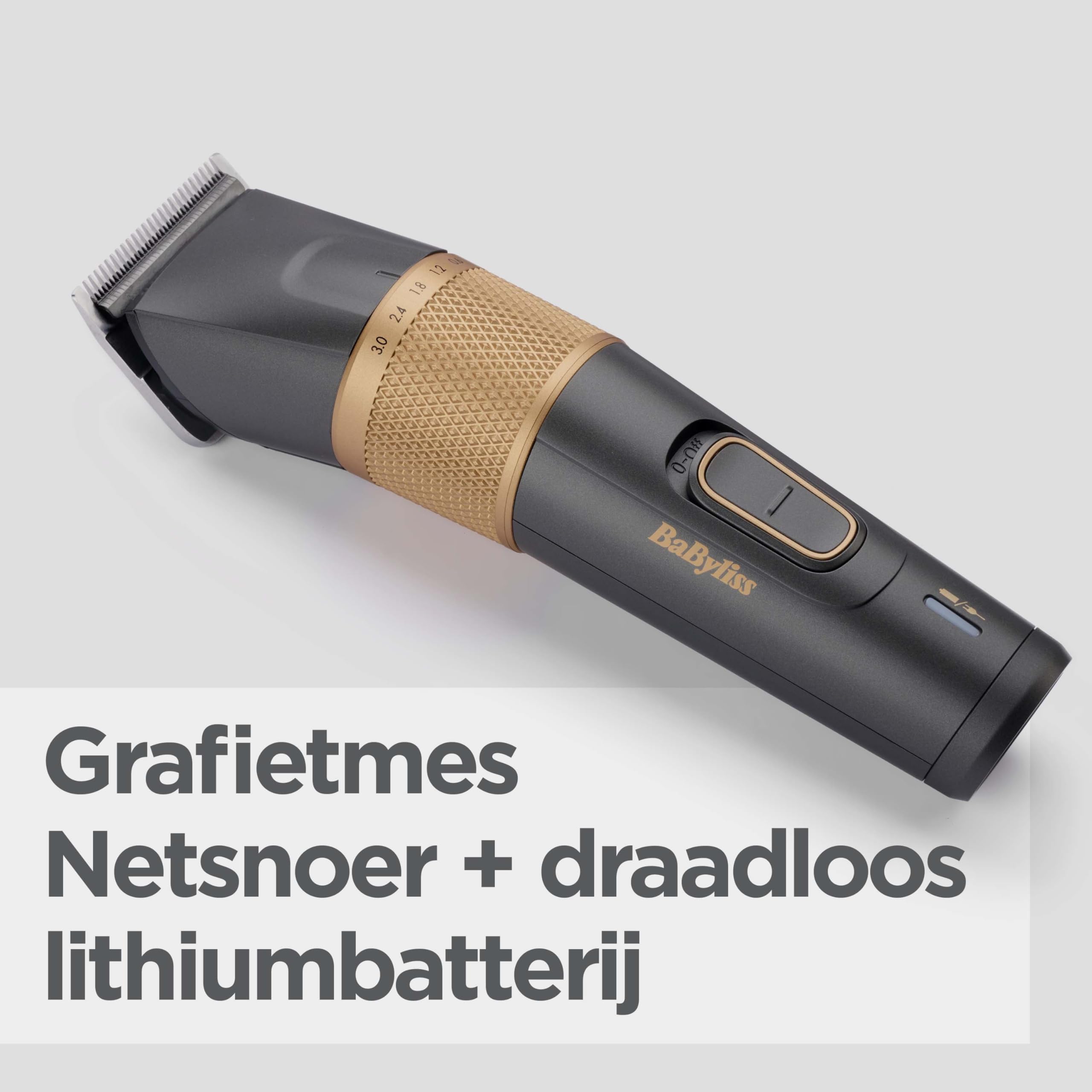 BaByliss Graphite Precision Haarschneider, 8 Kammführungen, 40 Schnittlängen, Kühl bleibende Graphit-Klinge, Lihitum-Ionen Akku, E987E