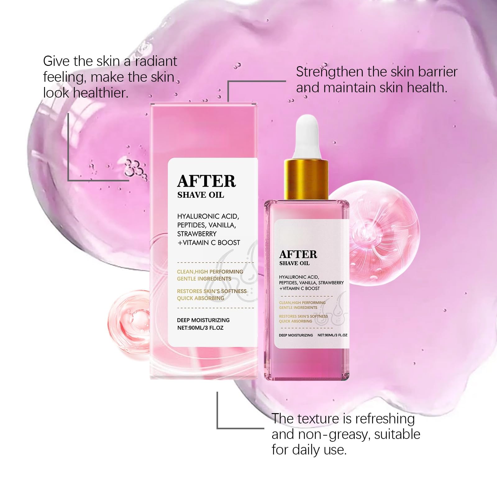 Aceite Cuidado Después Afeitado Mujer Fresa, Calmante Hidratante Tras Depilación, Con Emolientes Para Piel Delicada, Para Piernas Brazos Zona Bikini, Reduce Enrojecimientos Irritaciones Cutáneas, 01 — view 5