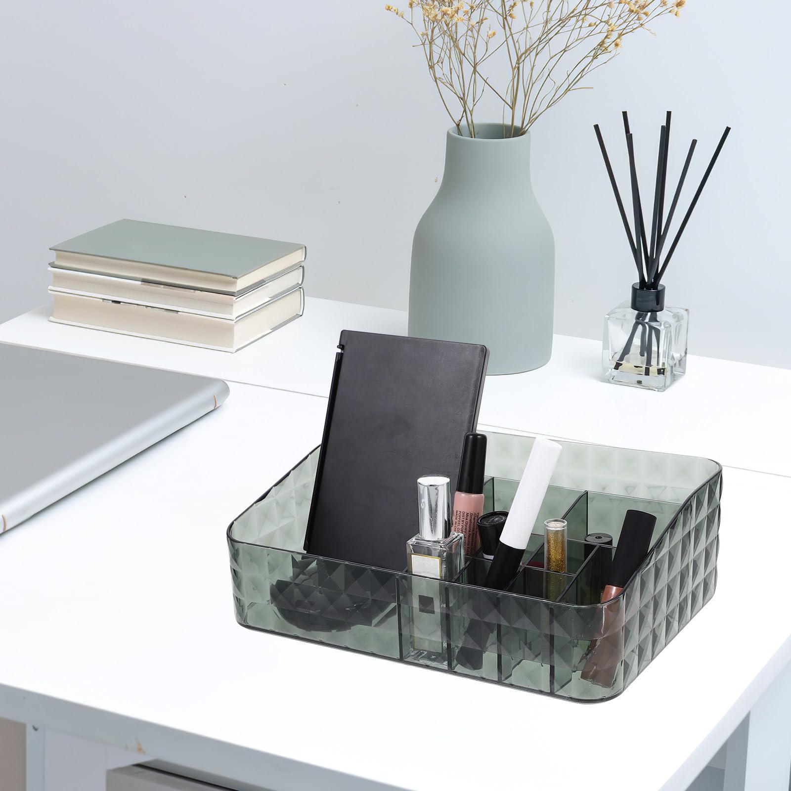 Organizer Trucchi da Cassetto, Box Verde in PET e ABS per Toletta
