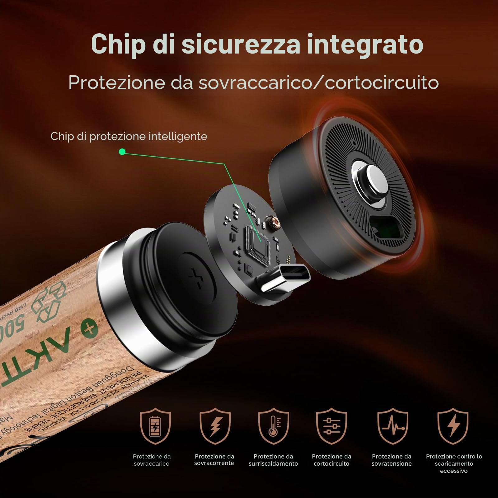 Set da 4 Batterie C / LR14 Ricaricabili – 7200 mWh, 1,5 V al Litio con Cavo USB-C, bassa autoscarica, per torce, luci da campeggio ed emergenza, radio e giocattoli