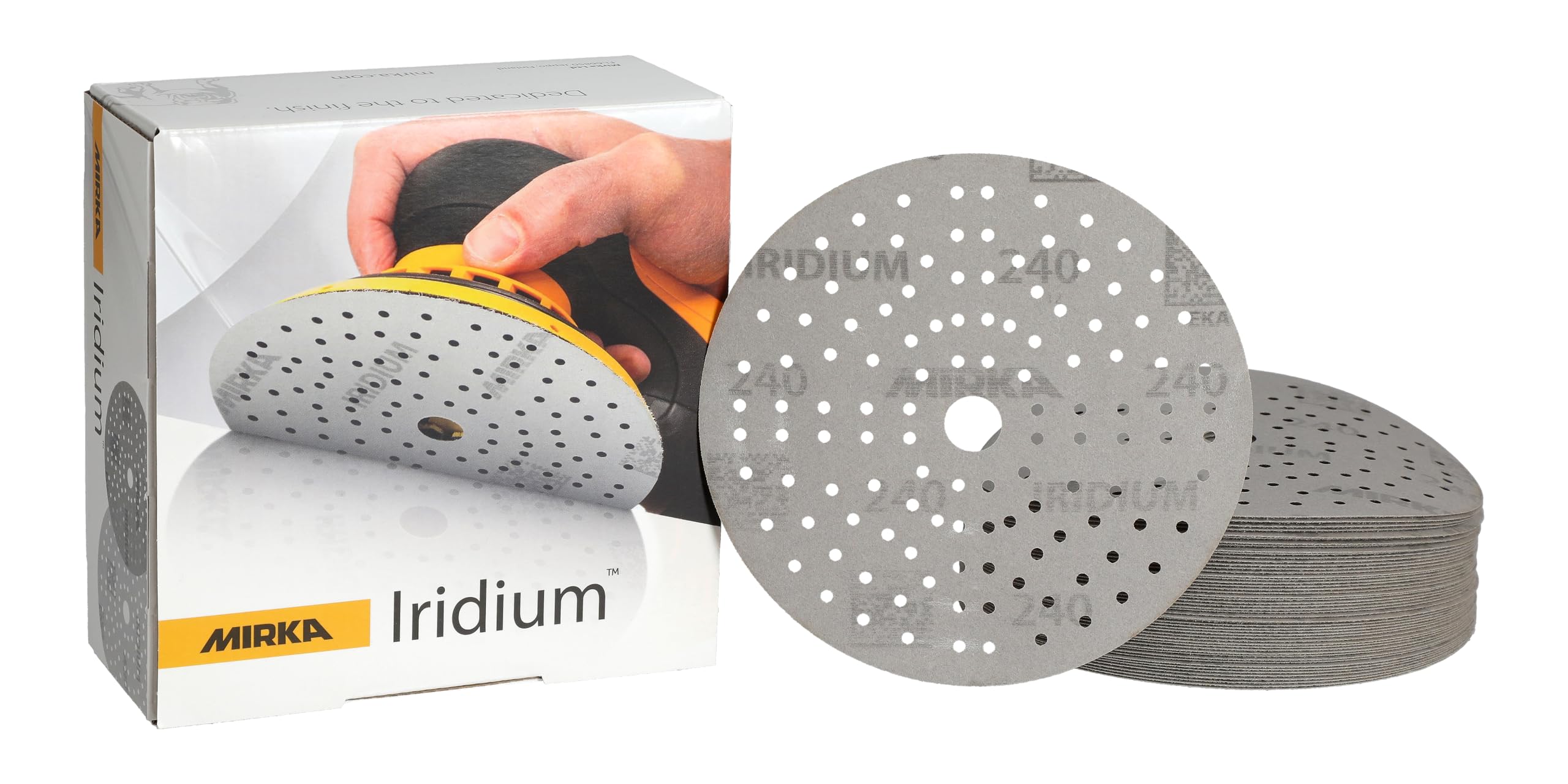 Disques de ponçage 6" Mirka Iridium 240G pour finitions de surface