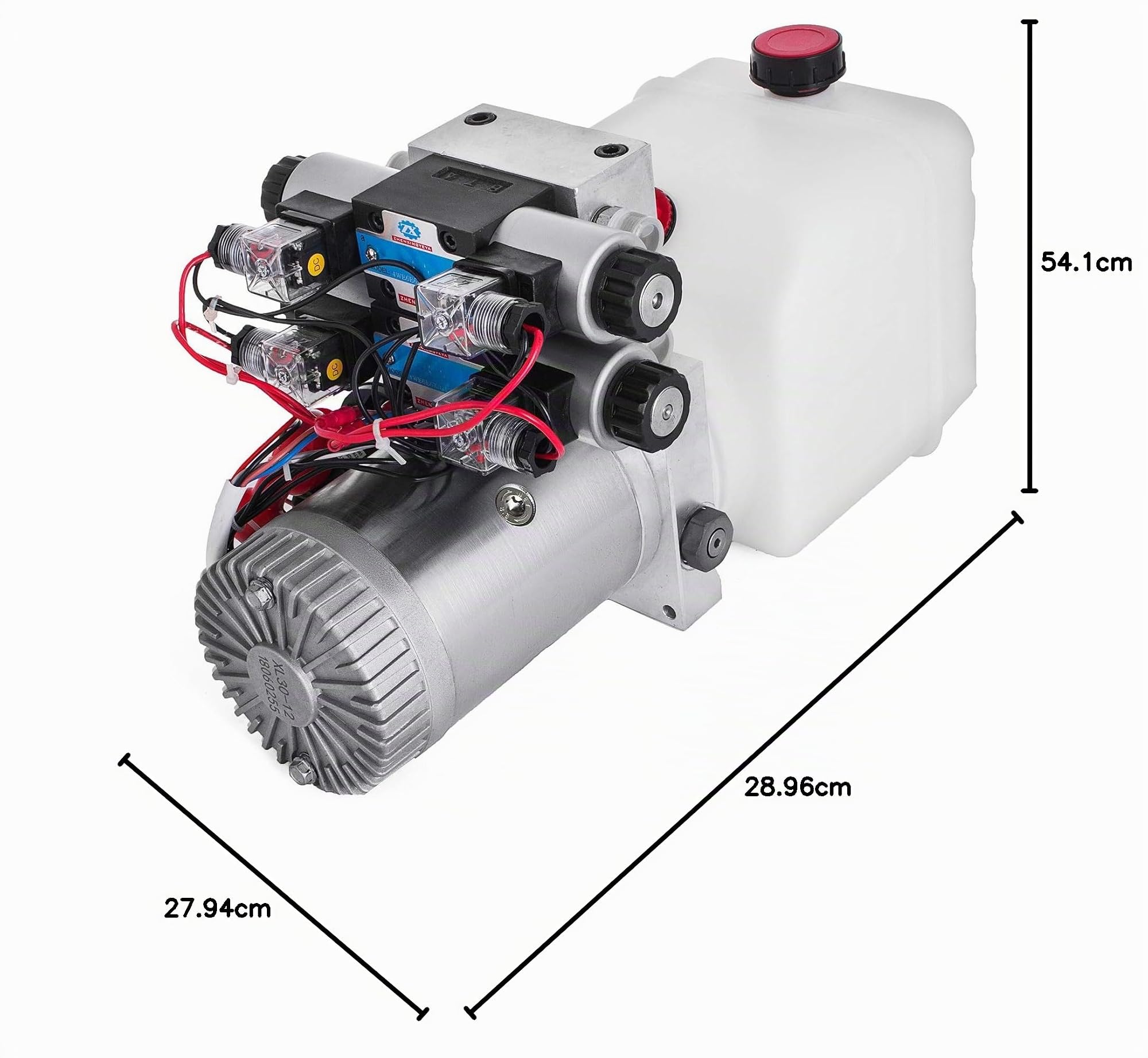 VEVOR Double Solénoïde Pompe Hydraulique 12V DC 4.5L Double Effet Solénoïde Unité Hydraulique 4.5L ZZ004234 Échappement Réparation Plastique