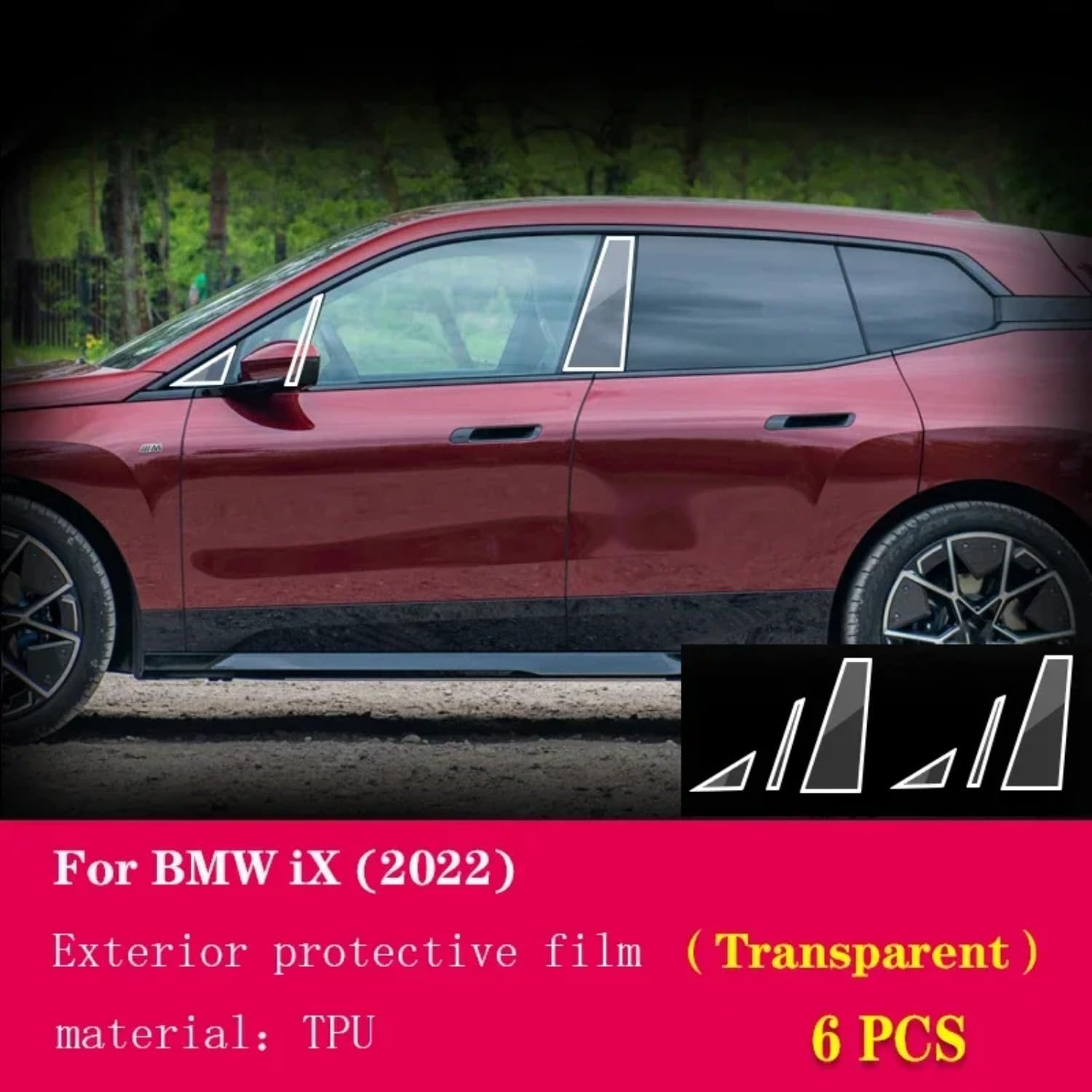 Pellicola protettiva per carrozzeria auto, in poliuretano termoplastico, resistente ai graffi, per BMW iX 2022-2024 (A trasparente)