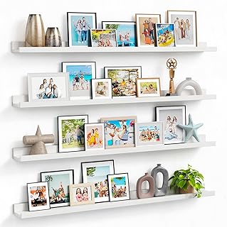 14 Dining Room Photo Wall Ideas to Display Memories Stylishly 62 Forbena 48 Inch Floating Shelves for Wall Set of 4, Large White Picture ...
