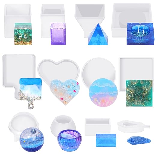 12-Piece Silicone Resin Mold Set