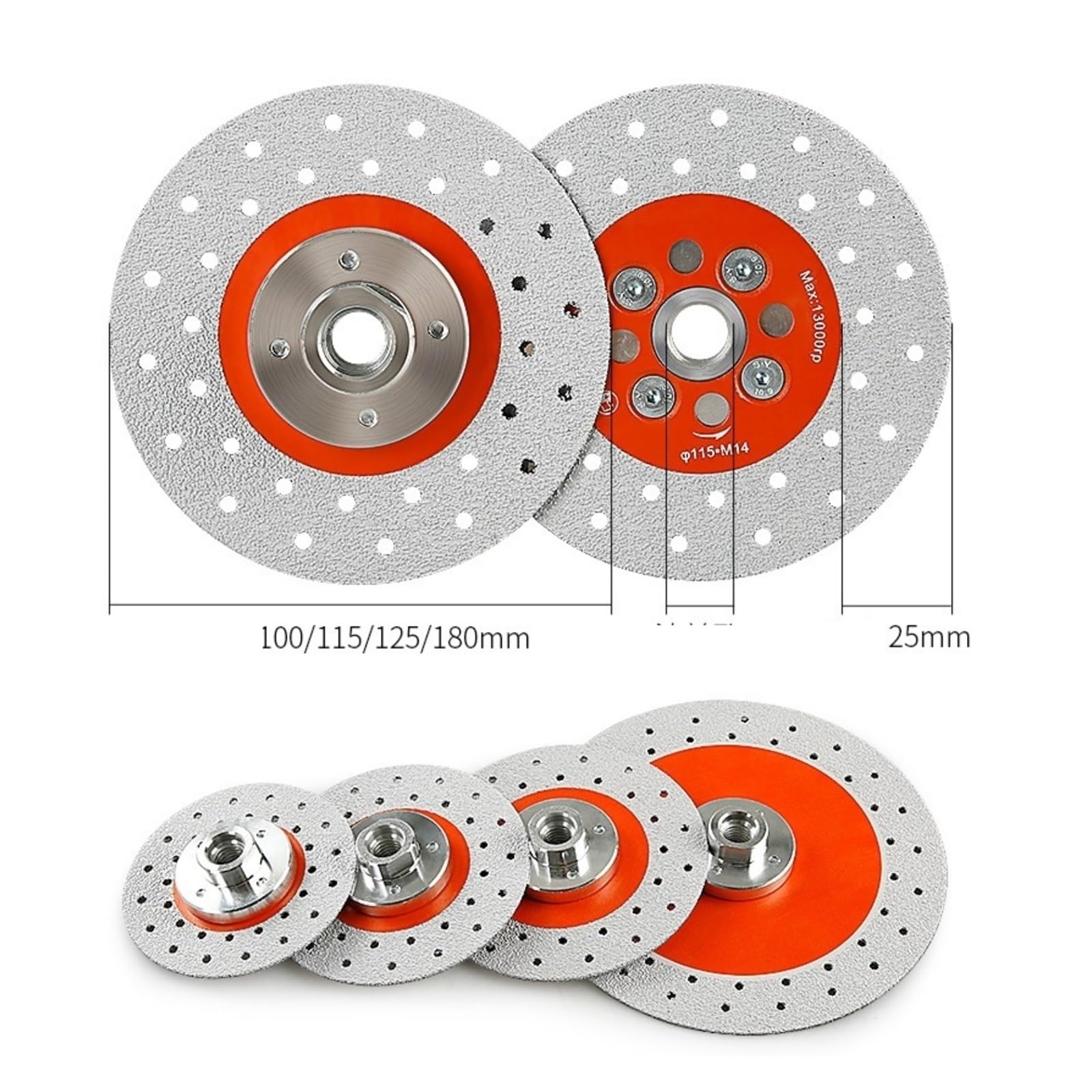 M10 M14 5/8-11 Diamond Vacuum Brazing Saw Blade Welding Cutting Grinding Disc For Porcelain Tile Granite Marble Stone 100/115/125/18/230mm