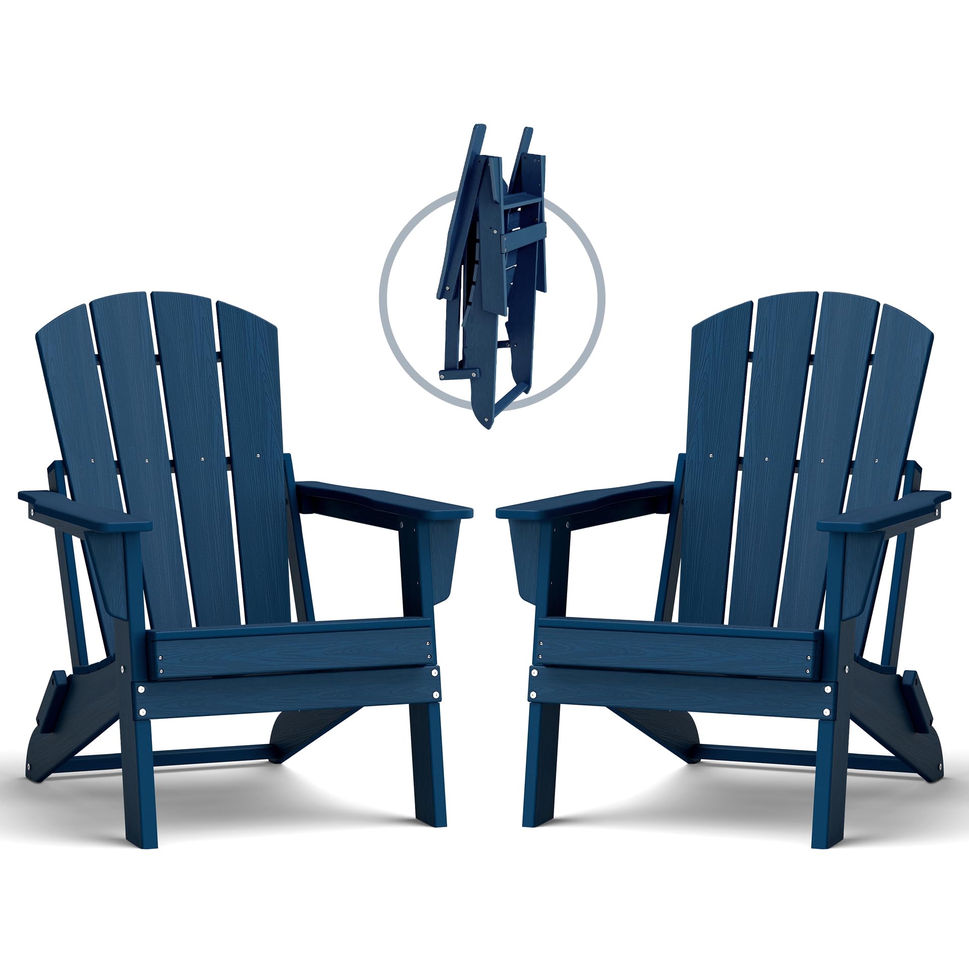 EcoVida Outdoors Folding Adirondack Chair Set of 2