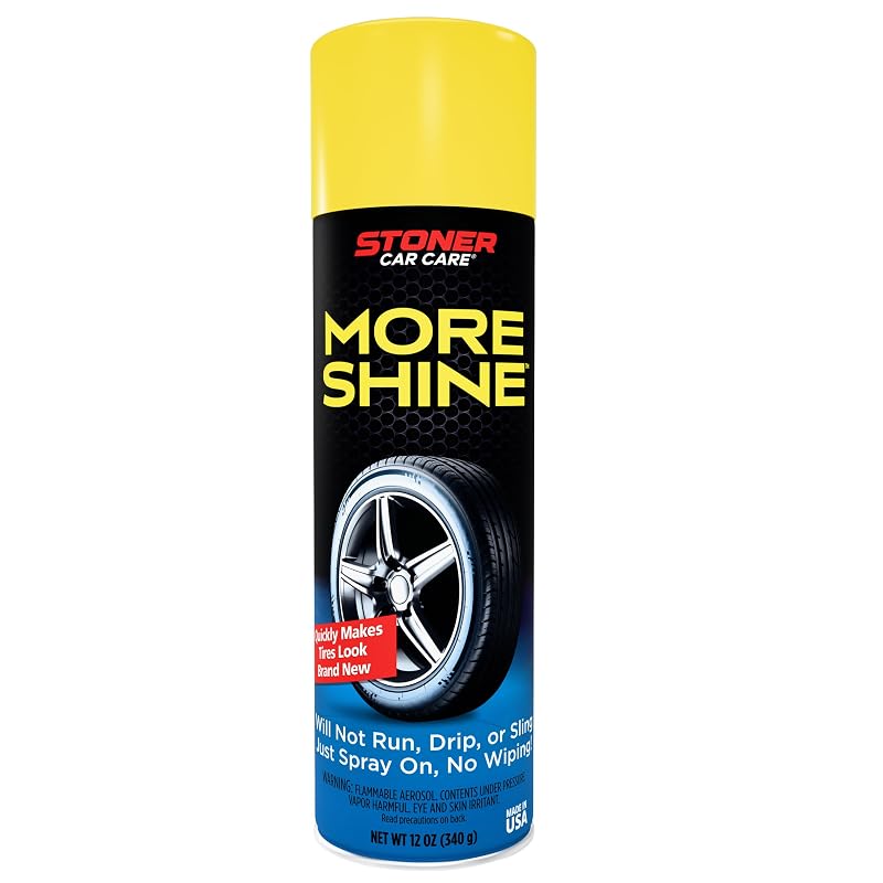 Stoner Car Care More Shine Spray para Pneus, acabamento preto e aplicação sem esfregar, 355 mL, 91044