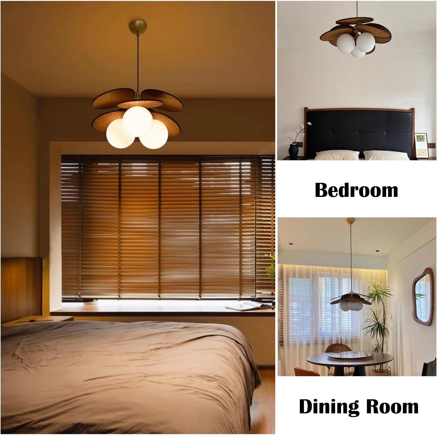 Bofea-3-Light Modern Bubble Pendant Light Fixtures,Milk Glass Pendant Lights,Boho Rattan Hanging Lamps with Globe Glass Shade,Adjustable Dining Room Light,Gold Hanging Lights for Kitchen Island