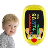Pediatric Pulse Oximeter, Pulse Oximeter Oxygen Monitor Finger For Kids and Child Over 2,Children's Sats Monitor Checking Oxygen Saturation, Heart Rate,PI At Home, School or Trip Use (yellow)