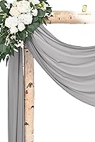 Vista 227 de Tela para envolver arco de boda, 4 paneles de 28 x 20 pies, cortinas de arco de boda rosa para ceremonia, cortinas de tela de gasa para cenador