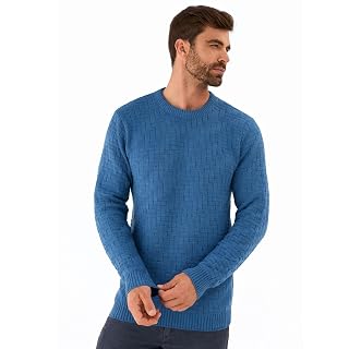 Suéter Masculino Tricot Manga Longa Texturizado