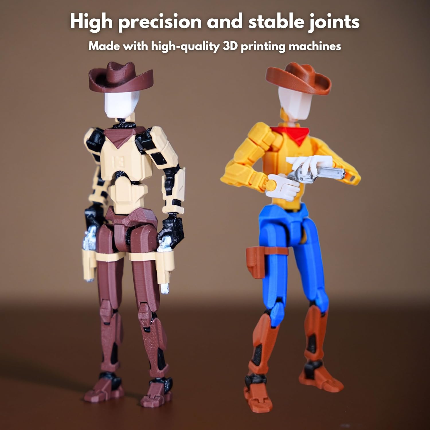 Cowboy t13 Action Figure｜2-Pack 5.4 inches｜Assembly Completed｜ 3D Printed Dummy 13 Action Figure for Collectors｜Lucky 13 Gift for Childrens
