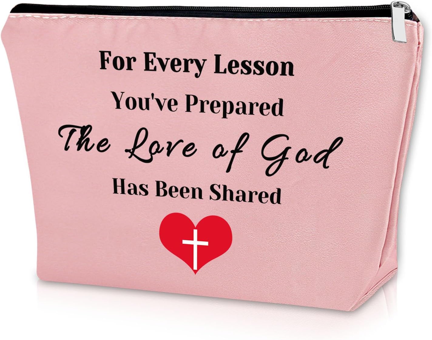 Sazuwu Sunday School Teacher Gifts for Women Pink Makeup Bag Bible Teacher Appreciation Gifts Religious Thank You Gifts Cosmetic Bag Christian Teacher Gifts for Christmas Birthday Graduation Gift