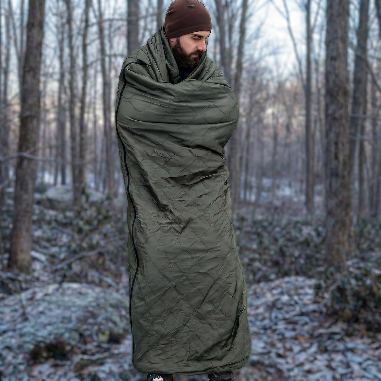 LOOGU Camo Blanket Waterproof Insulation Poncho Liner for Outdoor Camping, Hiking, Hunting, Survival, Backpacking, Picnicking - Image 7