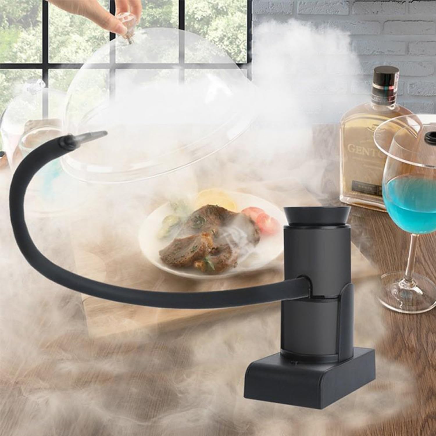 Infusor de humo Generador de humo frío for alimentos Cocina molecular portátil Pistola for fumar Ahumadero Cocina Herramienta for barbacoa for carne, pescado, verduras, sopa, salsas, postres