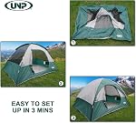 UNP Camping Tent 2/3/4 Person, Waterproof Windproof Tent with Rainfly Easy Set Up Portable Dome Tents for Camping