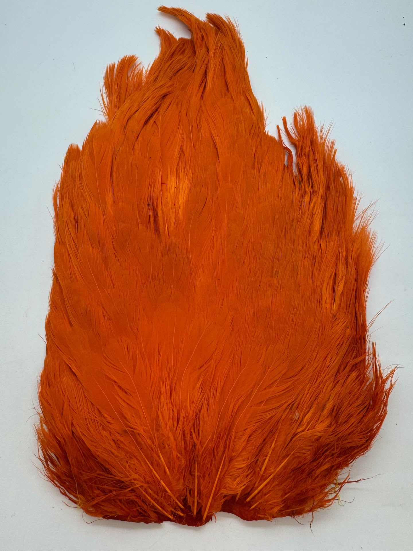 A GRADE DYED HEN SADDLE,FLY TYING FEATHERS,4 COLOURS,FLY TYING,ARTS AND CRAFT (ORANGE)