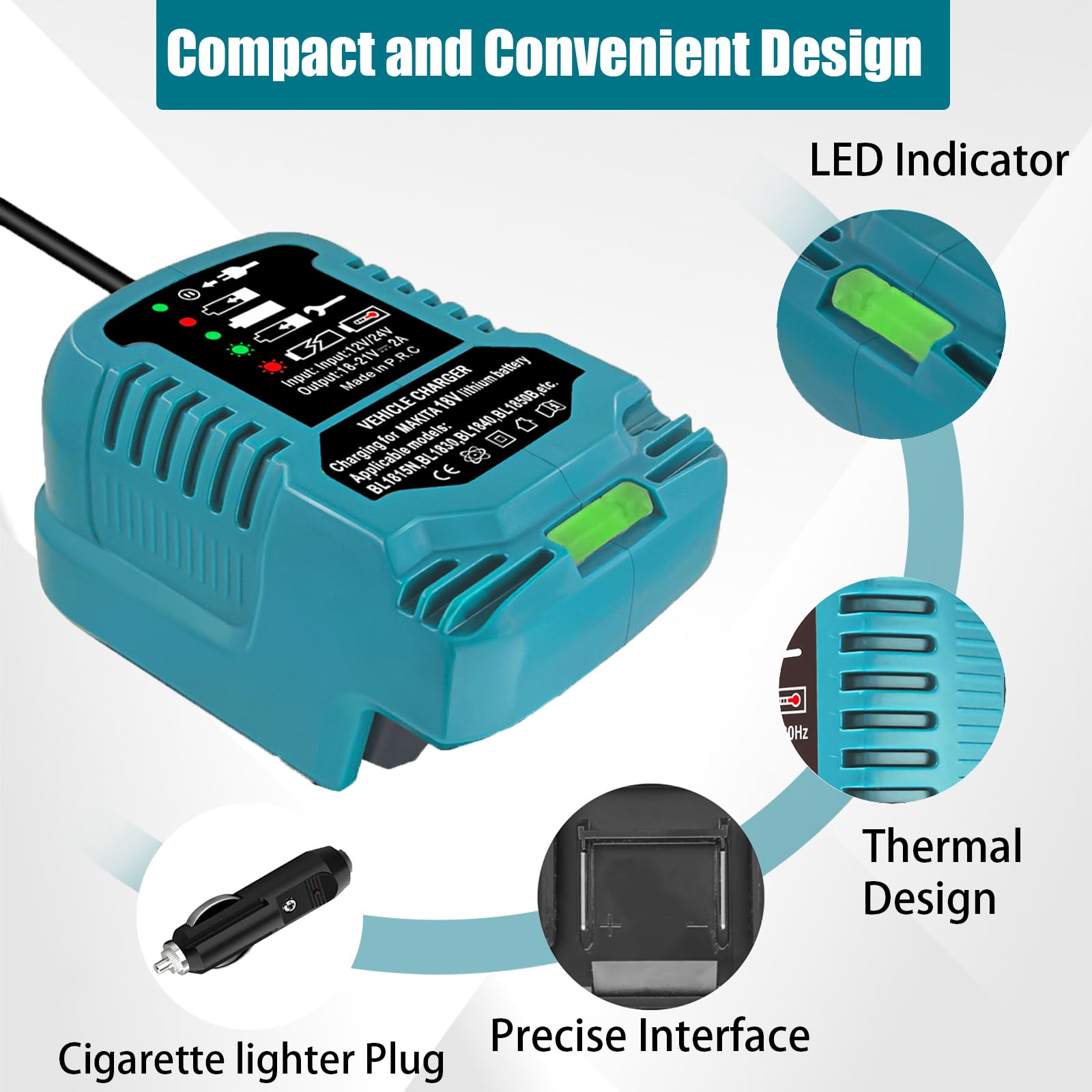 TPDL Starthilfe Powerbank Für Makita 18V Akku, Batterie Jump Starter Mit Starthilfekabel 12v Tragbarer Batterie Booster Adapter Auto Safe Batteriestarter F R Bl1860 Bl1840 Bl1830