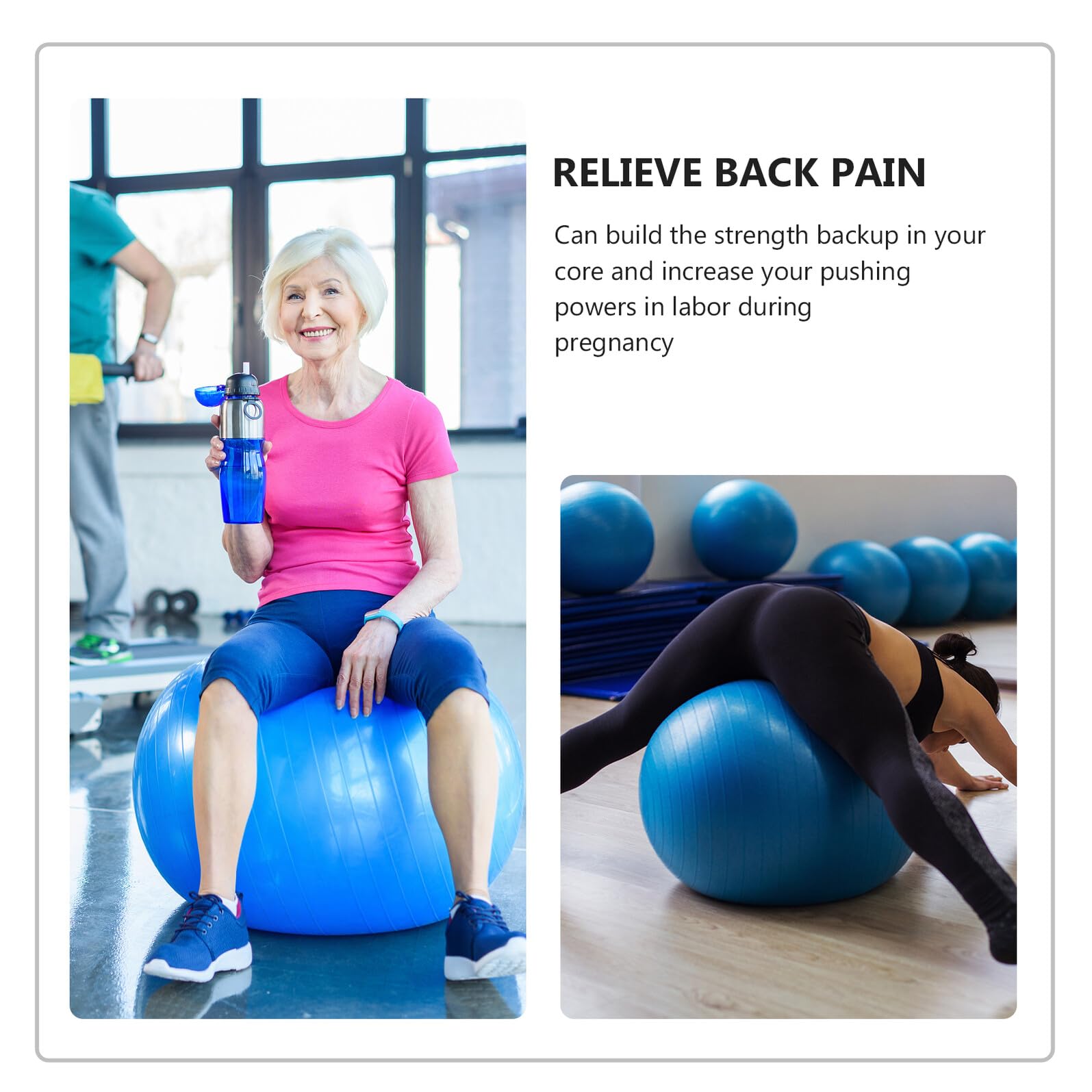 2 Stück Gymnastikball Marmor Optik 65cm PVC Mit Pumpe Hüpfball Pilates Yoga Geburt Fitness Kinder Outdoor