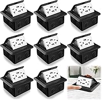 Vista 11 de Hoolerry Paquete de 2 Kit de Caja de Cubierta de Toma de Corriente Eléctrica Emergente de Piso con Cargador USB de 4.8A, 20 Amperios, Impermeable