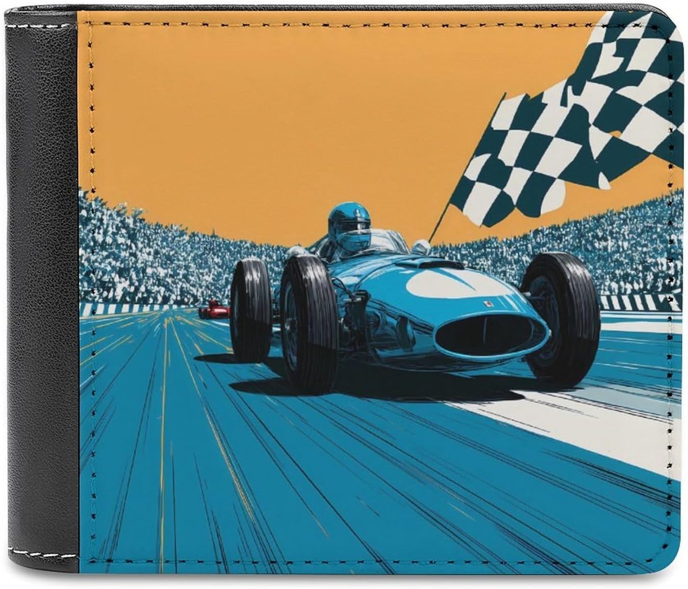 Car Racing Novelty Wallet Soft Slim Front Pocket Bifold Purse with ID Credit Card Holder
