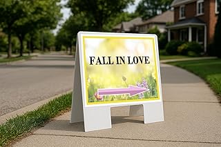 Fall In Love Spring Flowers Yellow Field Directional Arrows A-Frame Double Sided 23x23 in. sign