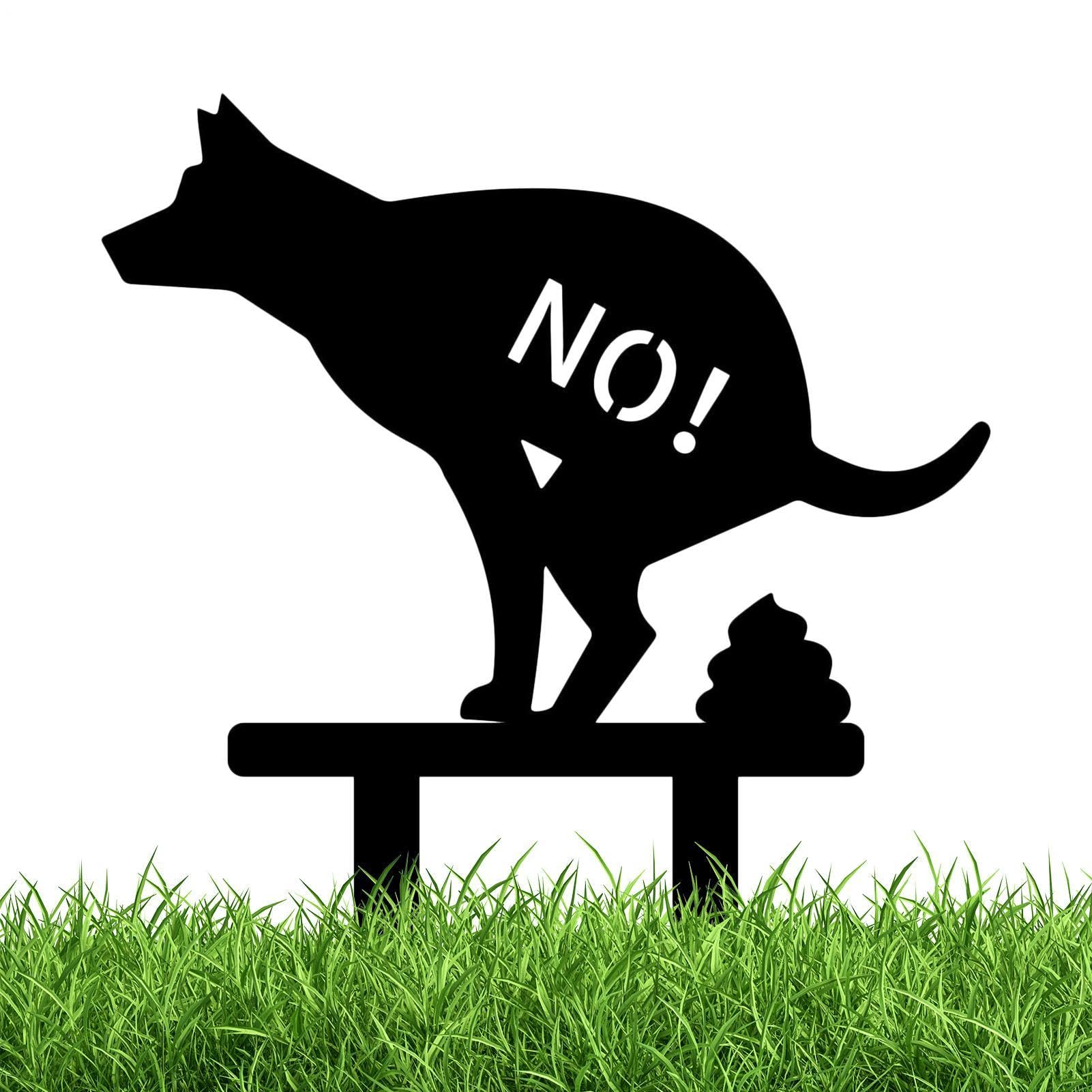 Señales de prohibición de perros para jardín, metal inoxidable, enchufe de jardín, pincho, mordaza, advertencia, impermeable, para jardín, hierba, terraza, camino, patio, vecindad