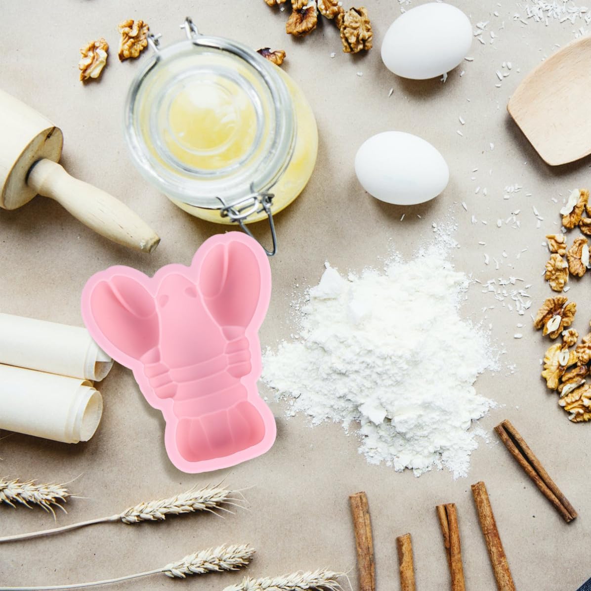 TEHAUX Cake Molds Cartoon Style 2pcs Crayfish Shaped Silicone Baking Tools Easy to Use and Clean Convenient to Store Cakes Color Color for Home Baking