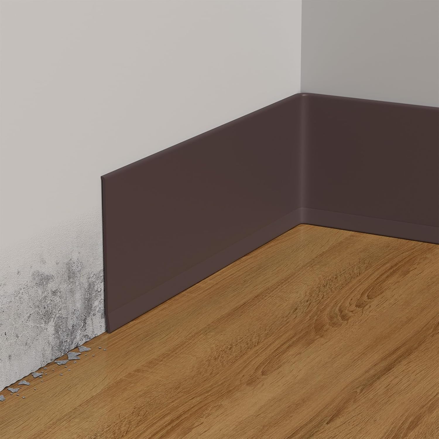 Flexible Vinyl Baseboard Trim, 4 Inch Peel and Stick Baseboard Molding Trim, Rubber Wall Base Board Moulding Trim for Floor (20 Feet)
