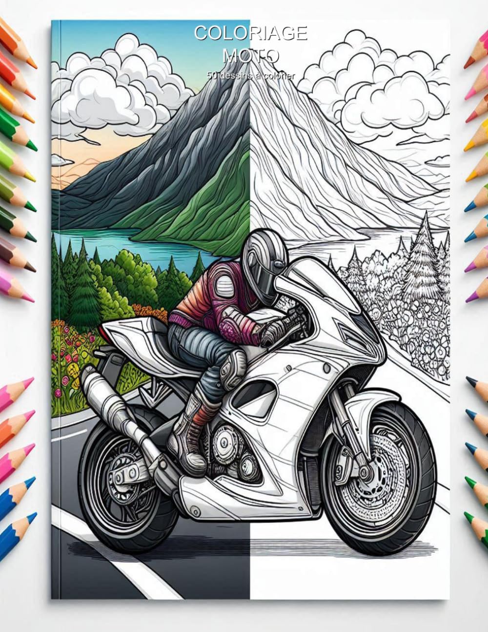 Coloriage Moto: 50 dessins à colorier