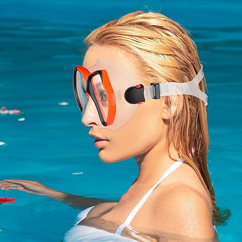 Miniatura 6 de Chuangdi 6 gafas de buceo para adultos con cubierta para la nariz, máscara de buceo de cristal, máscara de buceo antiniebla, gafas de natación