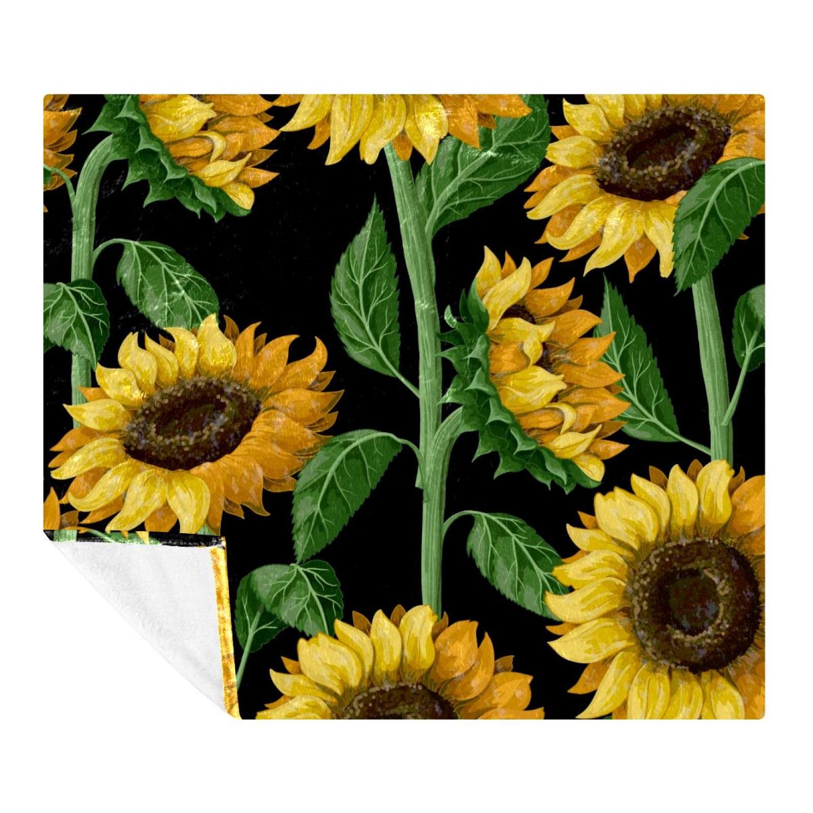 Couverture microfibre polaire tournesols chaude pour adulte enfant jeté de canapé