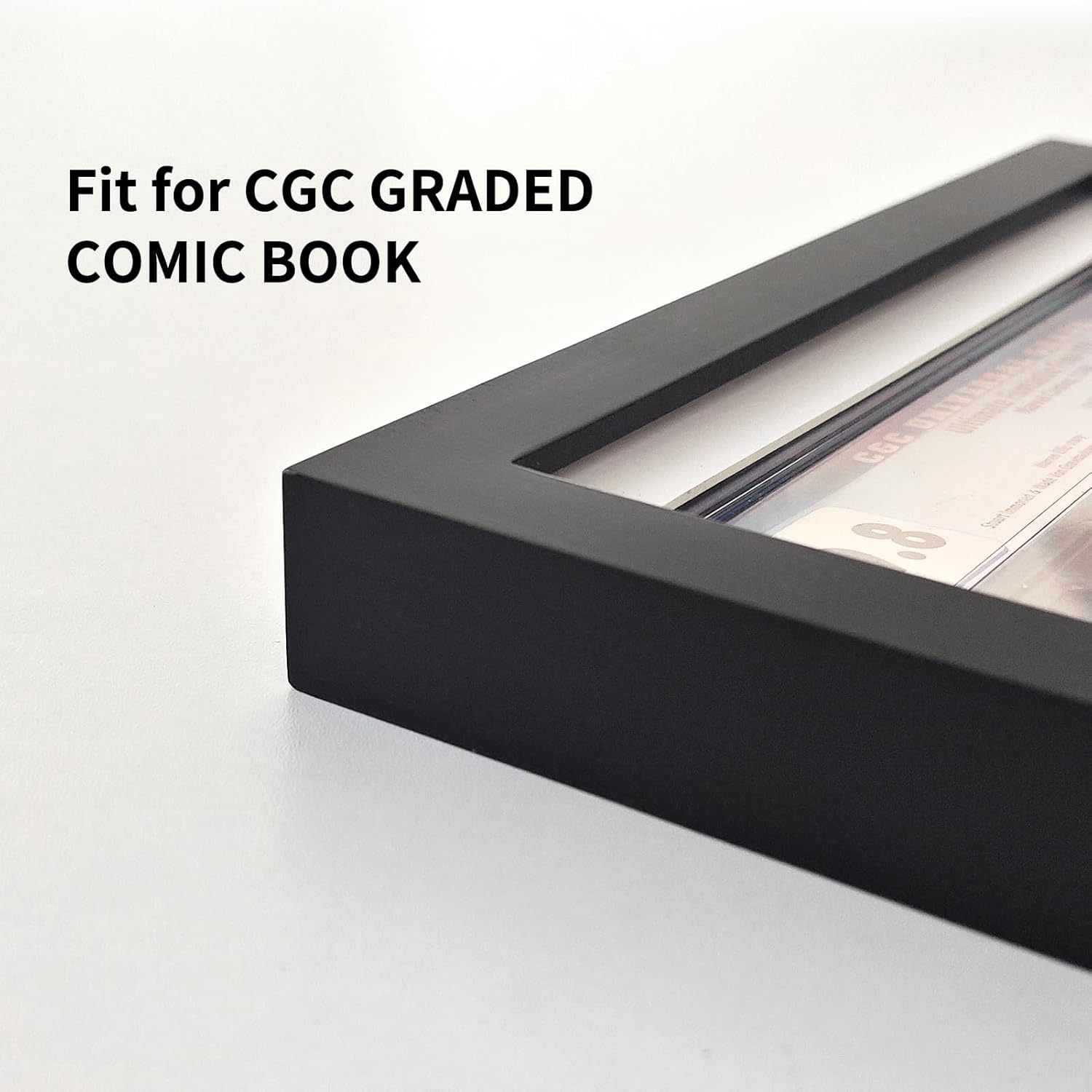 Single CGC Graded Comic Book Frame,Only for Standard CGC Graded Comic Books,Solid Wood (White mat)
