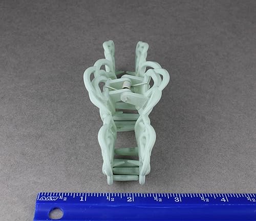 Miniatura 5 de Pinza para el pelo de flor de rosa verde, pinza de mariposa floral, 4.25 pulgadas de largo, roseta cortada rosa verde salvia