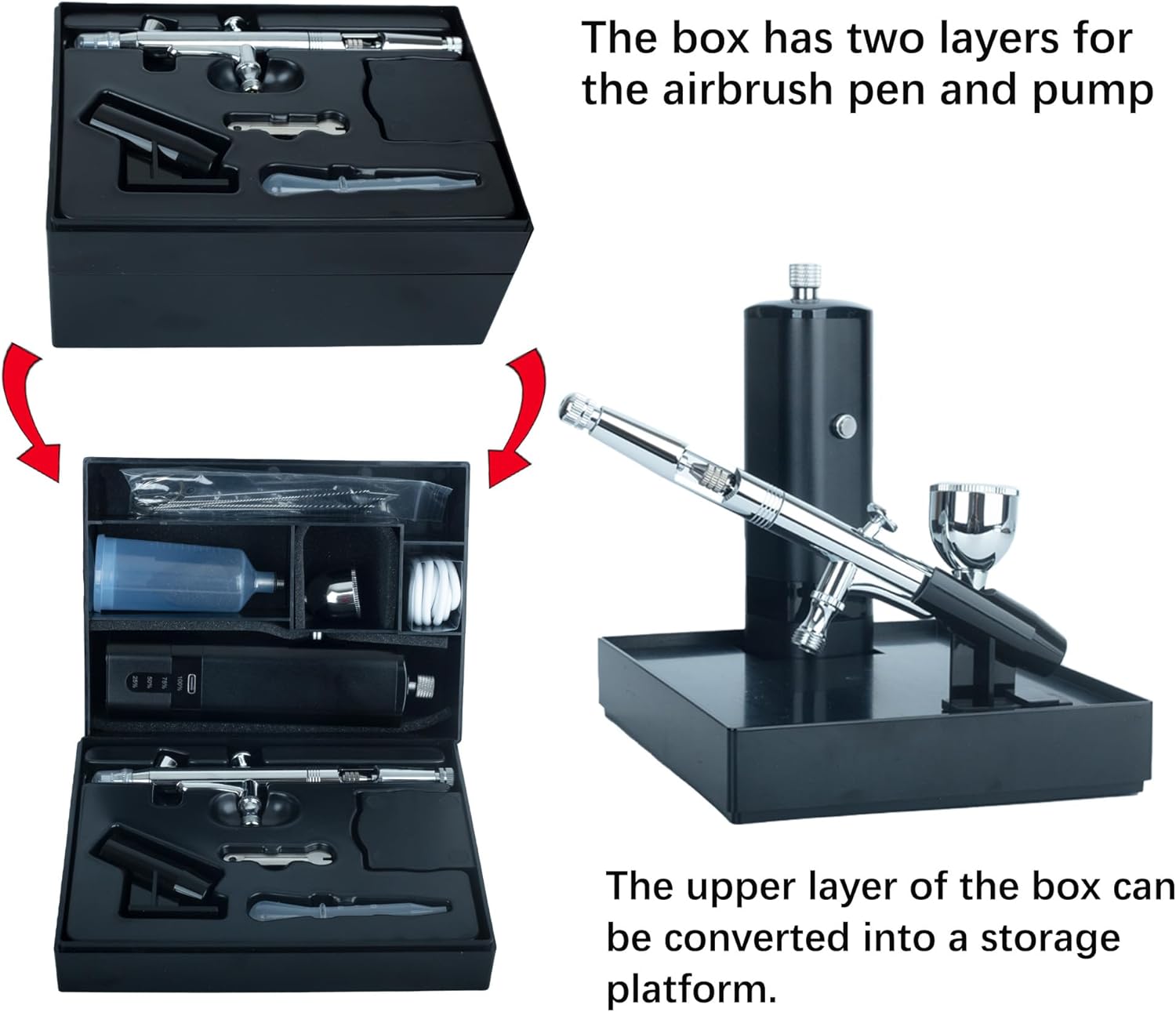 Cordless Airbrush kit with air Brush Holder Replaceable Battery Powered Portable handhold Mini air Brush Compressor for Barber,Nail,Cake,Miniature - Image 3