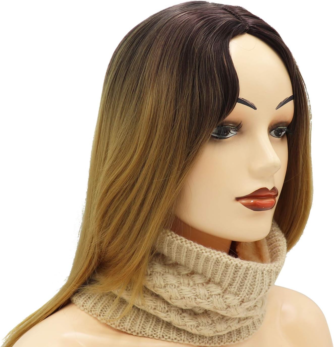 Winter Fleece Lined Knitted Neck Warmer Scarf Neck Gaiter for Women Mens Teens - Image 5